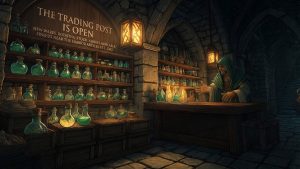 Aetolia Trading Post new permanent shop  rotating monthly consumables including chocolates fireworks and elemental globes