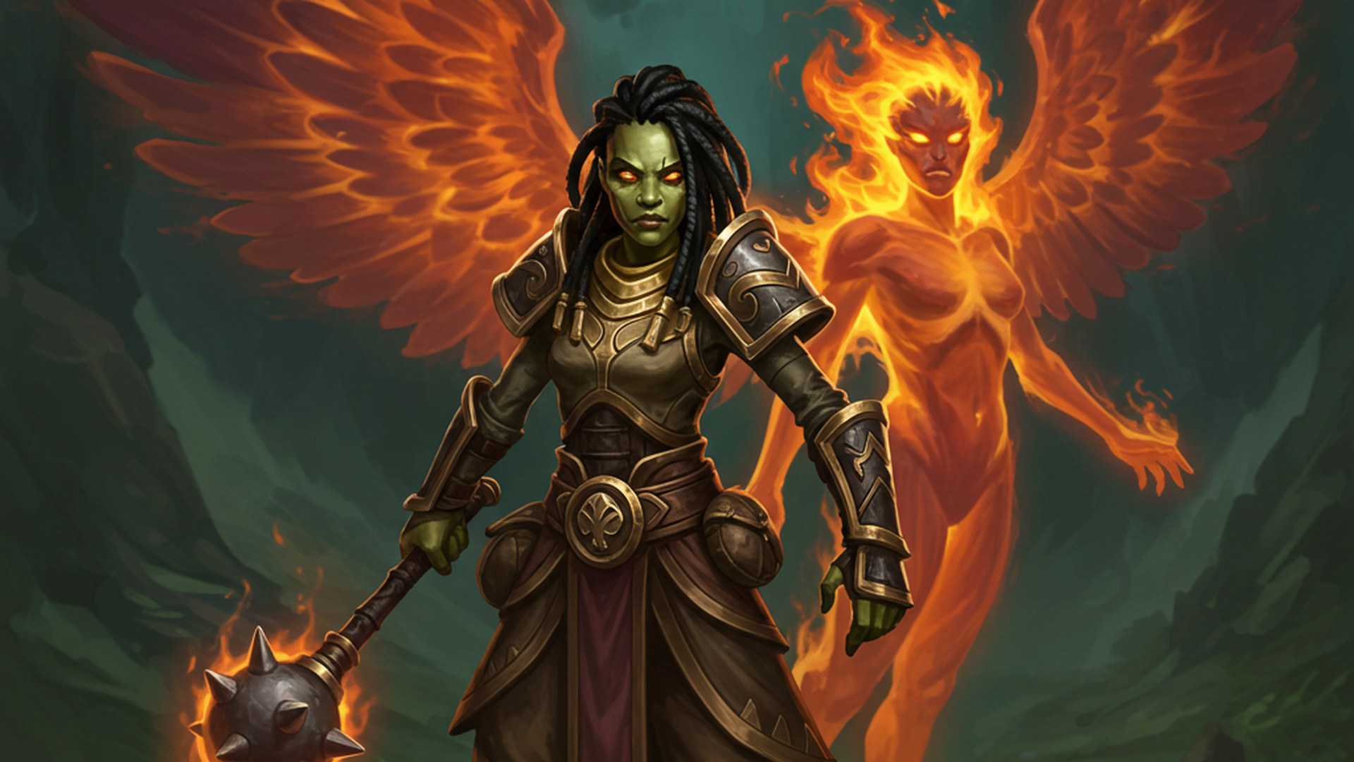 Aetolia Luminary class hero from Luminary-updatepng - Aetolia the Midnight Age Luminary of Aetolia warrior priest with mace and flame angel