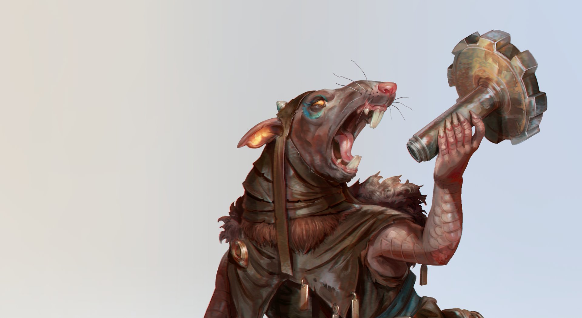 A small Kobold reptilian kin tinkerer figure sister race to Goblins descendant of Khepri