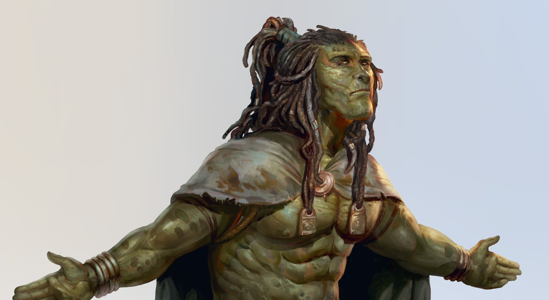 The Nazetu of Aetolia - Race Hero Banner - Aetolia the Midnight Age A slimy skinned Nazetu humanoid figure broad and tall born of Chakrasuls corruption