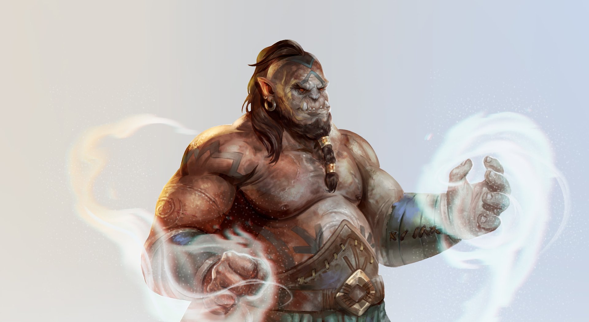 An Ogre brawler figure with stone skinned slow moving bulk built to absorb punishment