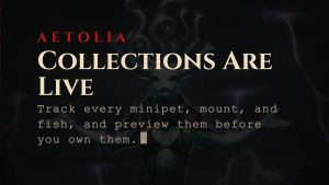 Aetolia COLLECTIONS system tracking minipets mounts fish and styles