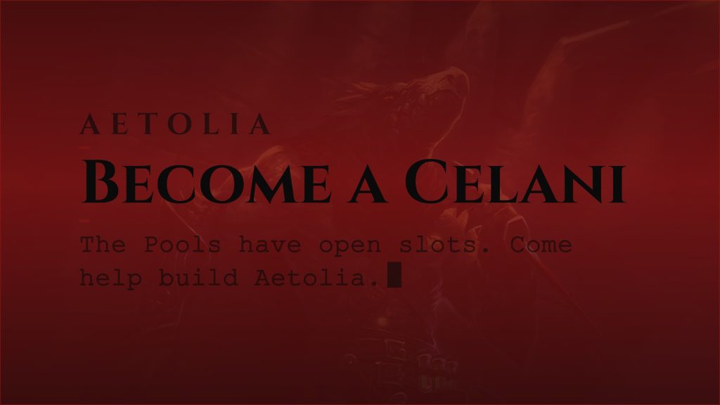 Aetolia Celani volunteer recruitment: applications open for building, writing, and events