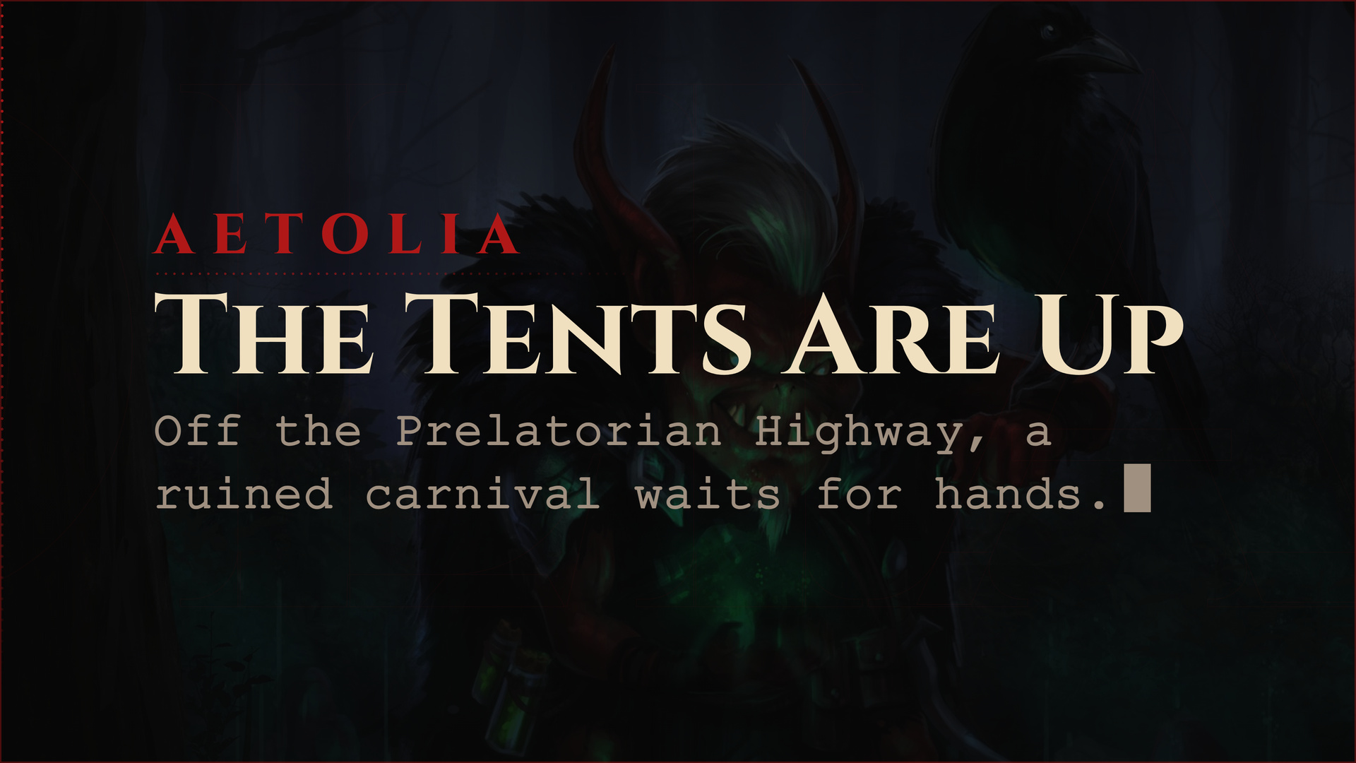 Aetolia Iron Carnival: Grimbeard and Percivale's fairground arrives off the Prelatorian Highway