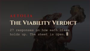 Aetolia card The Viability Verdict class viability survey results