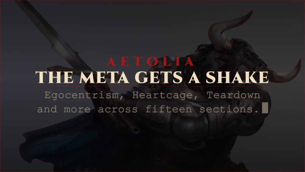 Aetolia combat updates card: The Meta Gets a Shake, egocentrism, Heartcage and Teardown changes