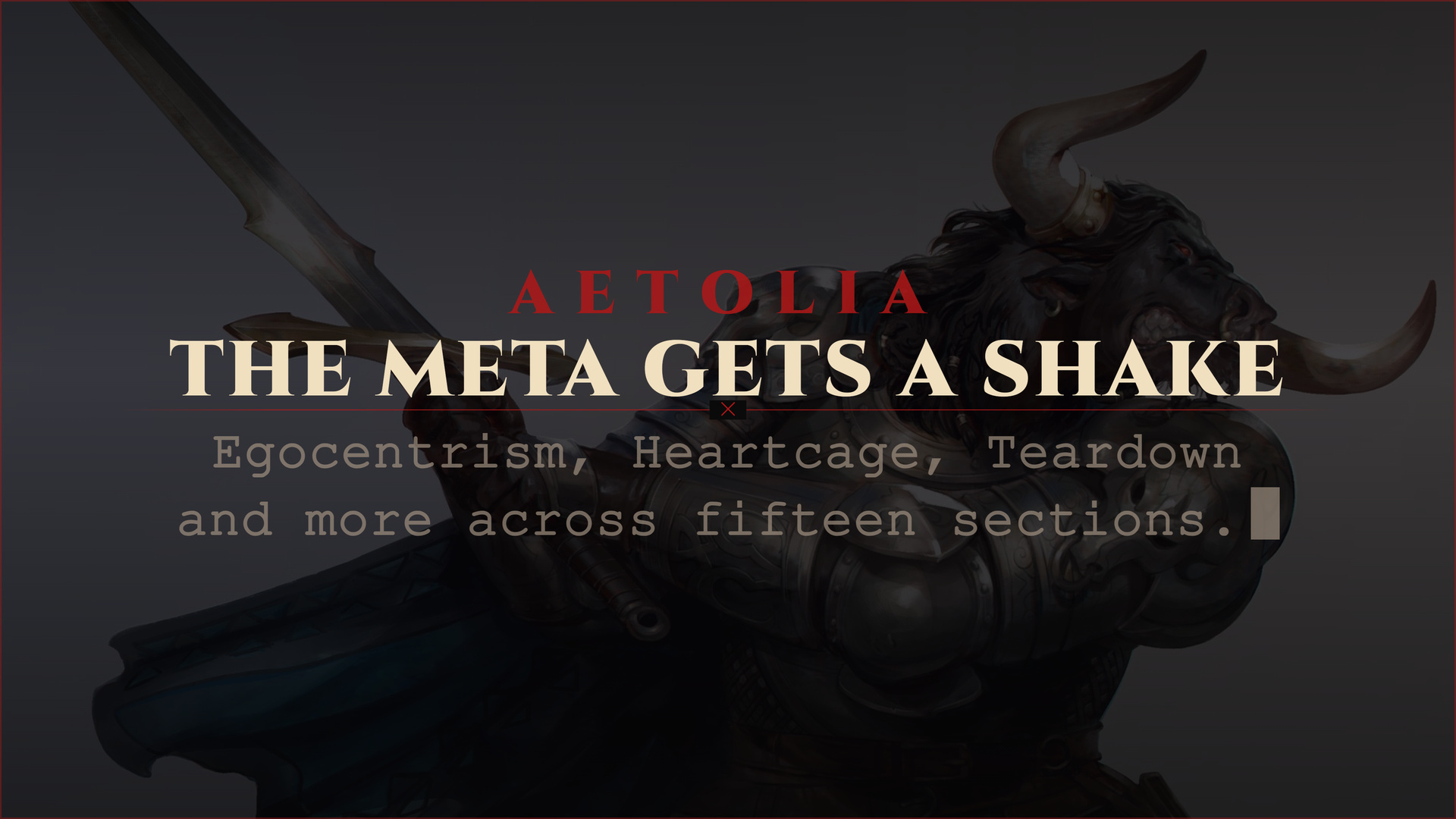 Aetolia combat updates card: The Meta Gets a Shake, egocentrism, Heartcage and Teardown changes