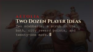Aetolia Player Idea Day card Two Dozen Player Ideas implemented