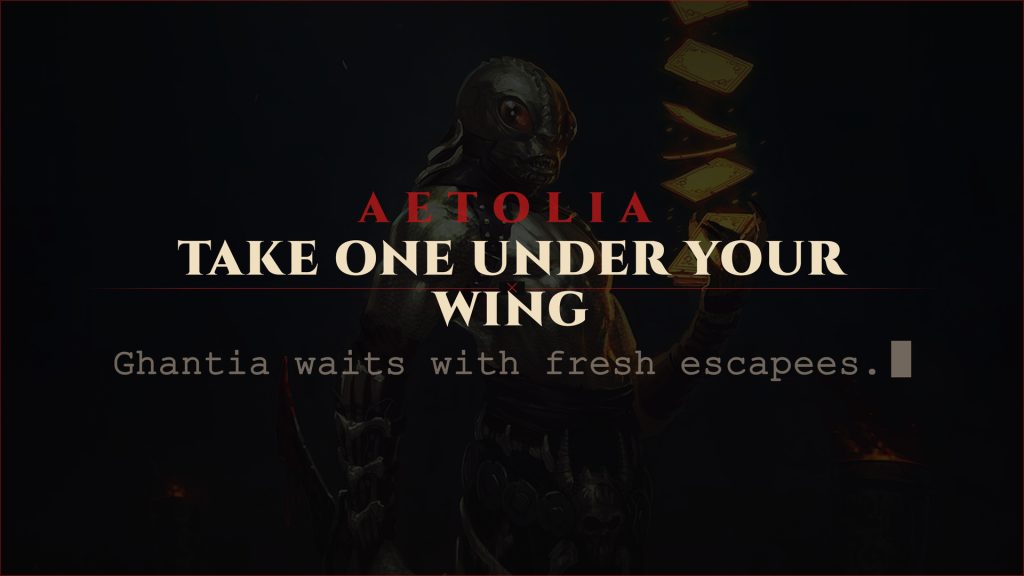 Aetolia announce card for the 25th Birthday Quest: take one under your wing