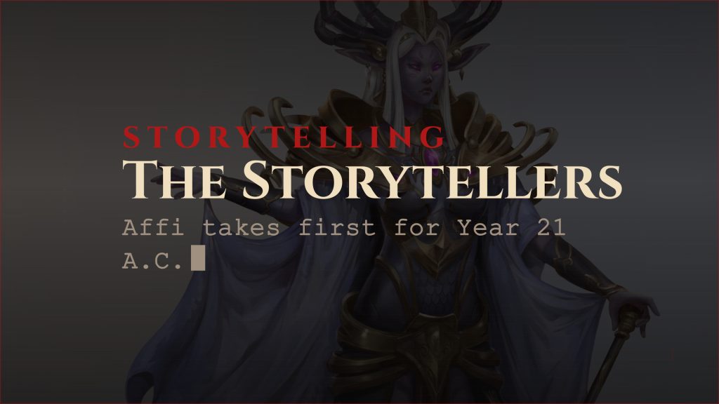 Aetolia announce card for the Year 21 A.C. Storytelling results: Affi takes first